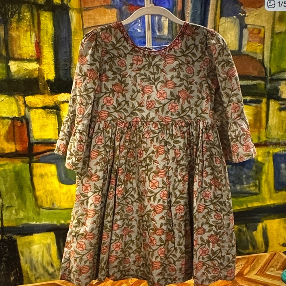 Almirah floral bell sleeved dress girls 7Y